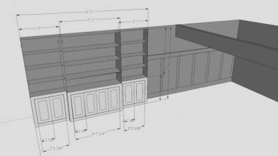 现代转角书柜SU模型下载_sketchup草图大师SKP模型