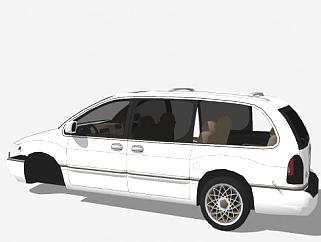 白色克莱斯勒汽车模型SU模型下载_sketchup草图大师SKP模型