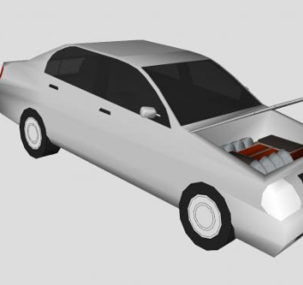 银色V8肌肉车SU模型下载_sketchup草图大师SKP模型