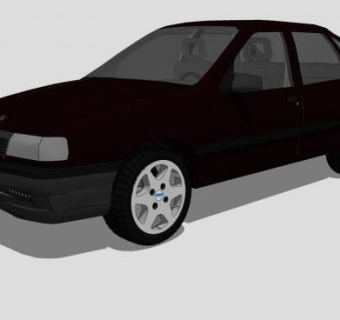 黑色欧宝威达轿车SU模型下载_sketchup草图大师SKP模型