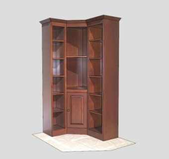 独立式转角书柜SU模型下载_sketchup草图大师SKP模型