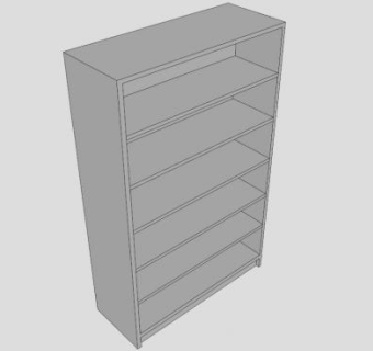 现代白色多层书柜SU模型下载_sketchup草图大师SKP模型