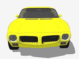 黄色水星美洲豹汽车SU模型下载_sketchup草图大师SKP模型
