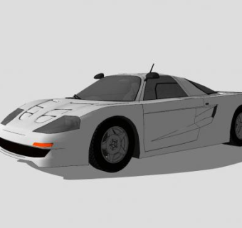 银白色奔驰C112跑车SU模型下载_sketchup草图大师SKP模型