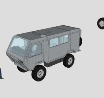 四驱越野车SU模型下载_sketchup草图大师SKP模型