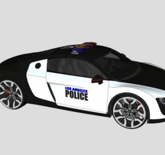 奥迪R8洛杉矶警车SU模型下载_sketchup草图大师SKP模型