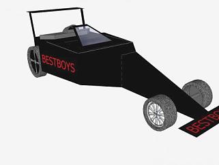 黑色F1赛车SU模型下载_sketchup草图大师SKP模型