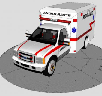 转盘救护车SU模型下载_sketchup草图大师SKP模型
