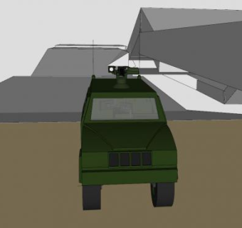 指挥部和黑豹联络车SU模型下载_sketchup草图大师SKP模型