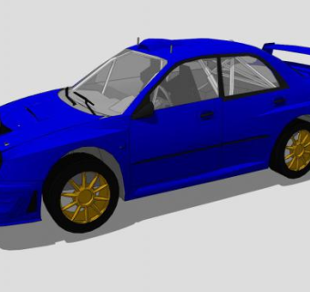 蓝色斯巴鲁赛车SU模型下载_sketchup草图大师SKP模型