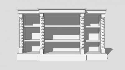 欧式独立式书架SU模型下载_sketchup草图大师SKP模型