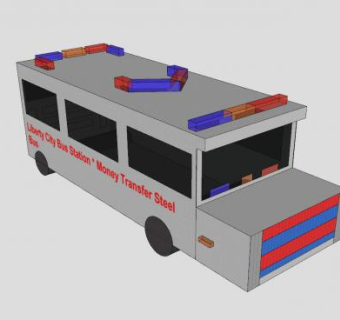 货币转运车SU模型下载_sketchup草图大师SKP模型