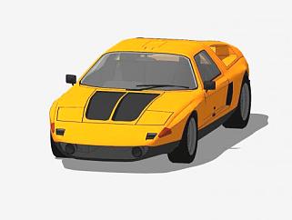 橙色奔驰C111跑车SU模型下载_sketchup草图大师SKP模型