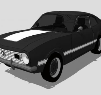 黑色福特轿车SU模型下载_sketchup草图大师SKP模型