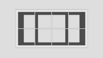 现代板式白色书架SU模型下载_sketchup草图大师SKP模型