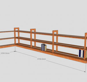 转角板式书柜SU模型下载_sketchup草图大师SKP模型