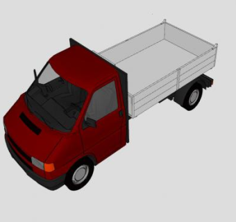 大众T4卡车SU模型下载_sketchup草图大师SKP模型