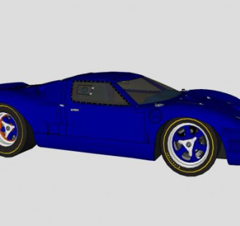 蓝色福特GT40跑车SU模型下载_sketchup草图大师SKP模型