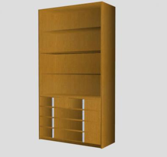 实木独立书架书柜SU模型下载_sketchup草图大师SKP模型