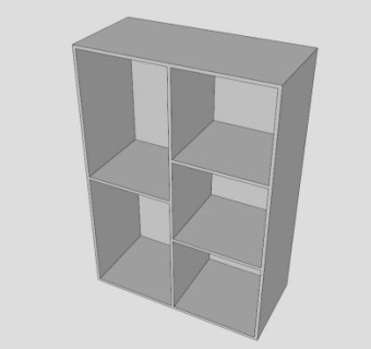 现代实木白色书柜SU模型下载_sketchup草图大师SKP模型