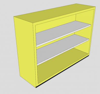 现代黄色隔板书柜SU模型下载_sketchup草图大师SKP模型