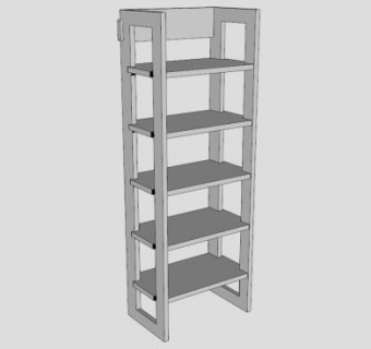 胶合板书柜书架SU模型下载_sketchup草图大师SKP模型