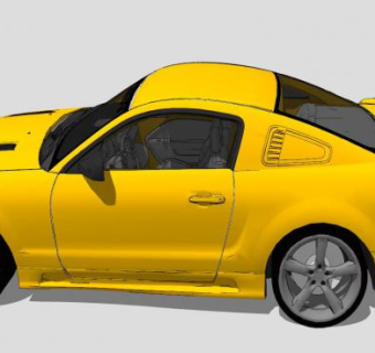 黄色萨林S281跑车SU模型下载_sketchup草图大师SKP模型