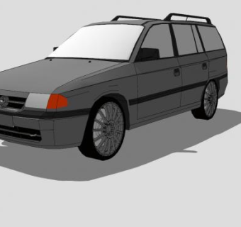 灰色欧宝汽车SU模型下载_sketchup草图大师SKP模型