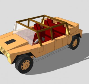 高机动多用途车SU模型下载_sketchup草图大师SKP模型