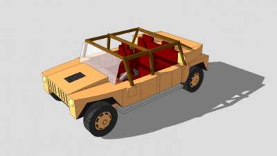 高机动多用途车SU模型下载_sketchup草图大师SKP模型