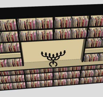 现代图书书柜SU模型下载_sketchup草图大师SKP模型