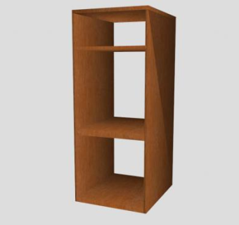 嵌入式板式书柜书架SU模型下载_sketchup草图大师SKP模型