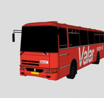 红色巴士SU模型下载_sketchup草图大师SKP模型