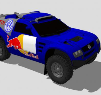 大众途锐2赛车SU模型下载_sketchup草图大师SKP模型