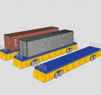 集装箱自动导航车SU模型下载_sketchup草图大师SKP模型