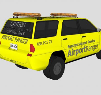 机场黄色巡逻车SU模型下载_sketchup草图大师SKP模型