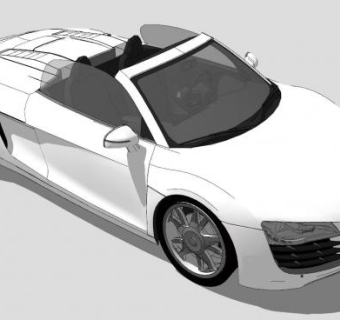 白色奥迪R8世爵敞篷车SU模型下载_sketchup草图大师SKP模型