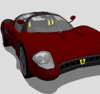 法拉利P7概念跑车SU模型下载_sketchup草图大师SKP模型