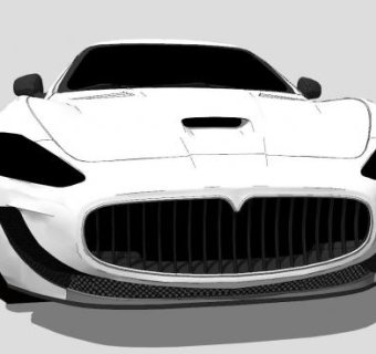 白色玛莎拉蒂MC概念车SU模型下载_sketchup草图大师SKP模型