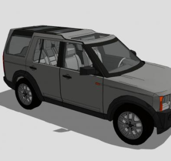 灰色路虎LR3汽车SU模型下载_sketchup草图大师SKP模型