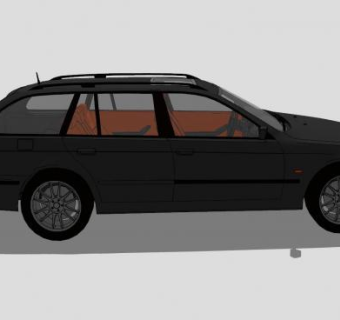 黑色宝马E39汽车SU模型下载_sketchup草图大师SKP模型