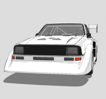 白色奥迪运动S1汽车SU模型下载_sketchup草图大师SKP模型