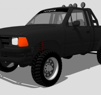 黑色丰田SR5汽车SU模型下载_sketchup草图大师SKP模型