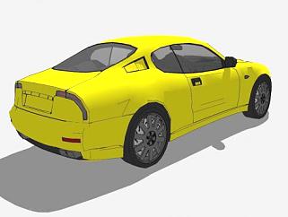 黄色玛莎拉蒂3200GT跑车SU模型下载_sketchup草图大师SKP模型