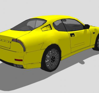 黄色玛莎拉蒂3200GT跑车SU模型下载_sketchup草图大师SKP模型