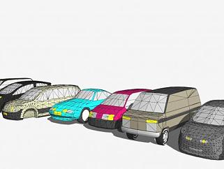彩色汽车模板收集SU模型下载_sketchup草图大师SKP模型