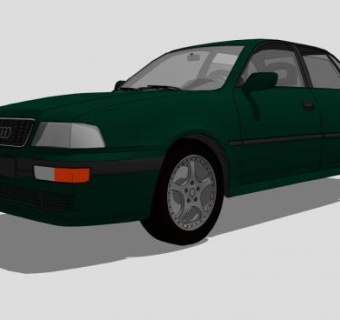 绿色奥迪B4轿车SU模型下载_sketchup草图大师SKP模型
