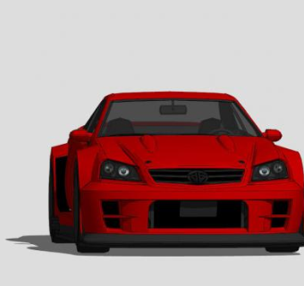 圣安地列斯红色跑车SU模型下载_sketchup草图大师SKP模型