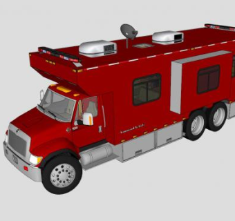 消防事故指挥车辆SU模型下载_sketchup草图大师SKP模型
