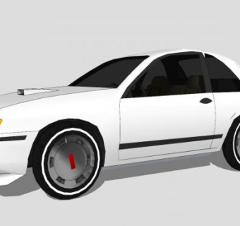 白色小型跑车SU模型下载_sketchup草图大师SKP模型